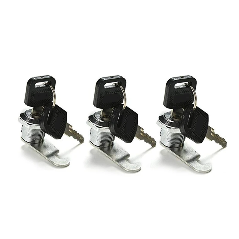 AEE6-Mailbox Lock, 3 Pack Cam Lock For Cabinet Letter Box Locker Drawer Door Cupboard With 2 Keys 16Mm
