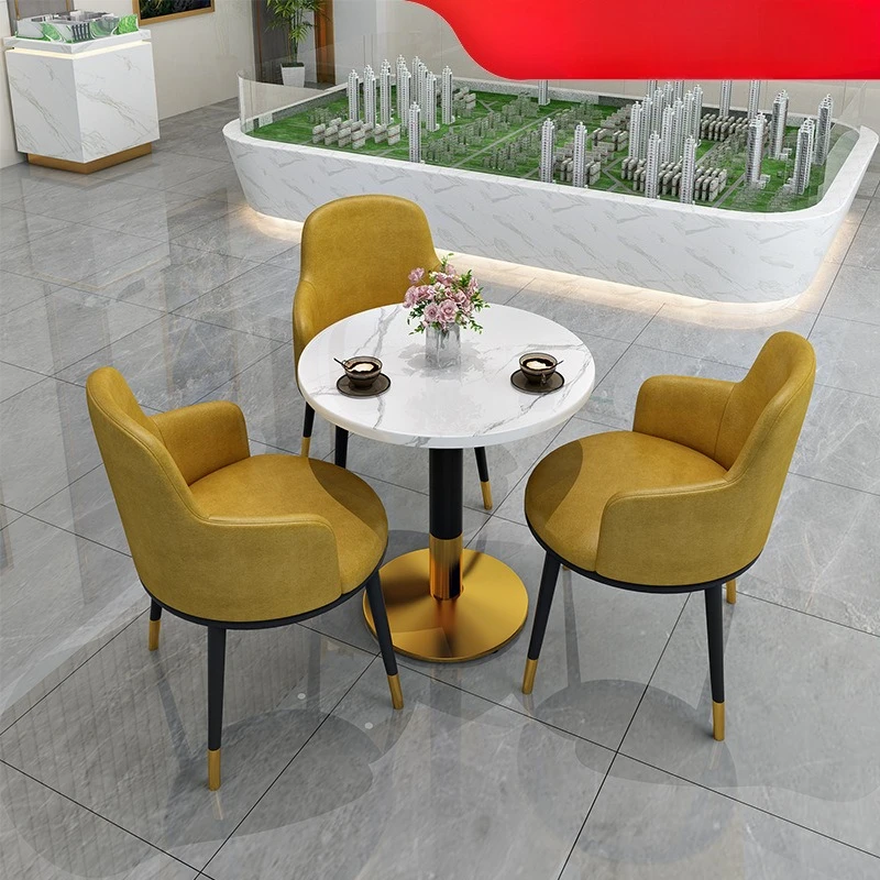 Negotiate table and chair combination set, simple casual sales office reception small round table