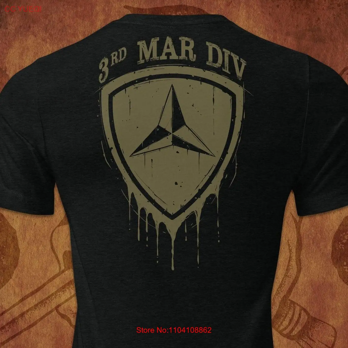 

3rd Marine Division Military T Shirt Veteran Marines USMC Apparel Style long or short sleeves
