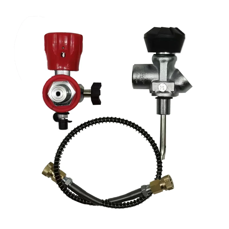 اسطوانة من ألياف الكربون Acecare 6.8L CE 4500psi 30Mpa مع صمام قياس أسود ومحطة تعبئة خيط M18 * 1.5 للغوص