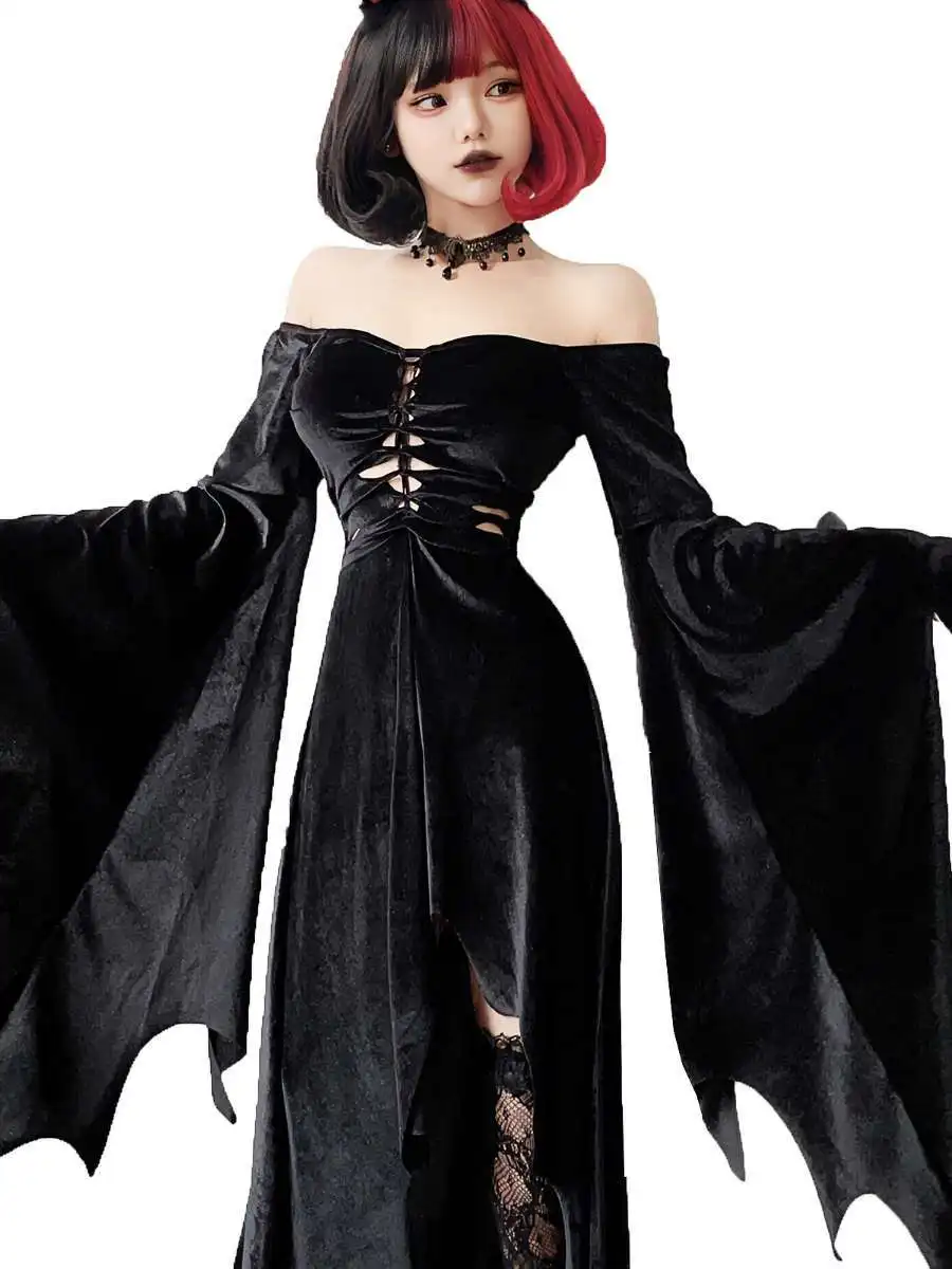 Disfraz gótico Sle Bla Witch Death God, falda larga para mujer, ropa para el escenario con tema Dr k