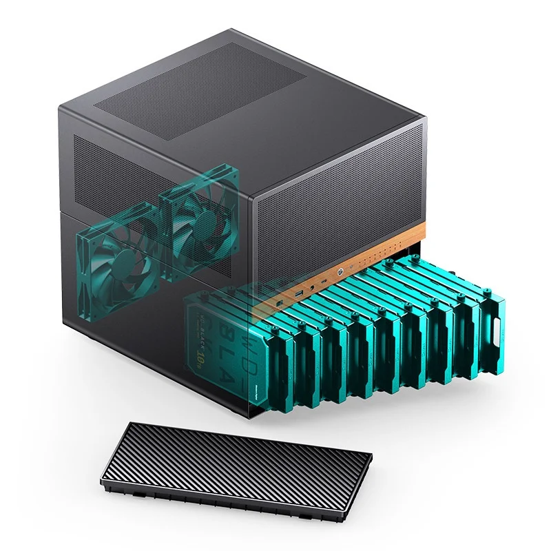 JONSBO N6 NAS Case With 9 Hot-Swappable Bays Supports ITX M-ATX Motherboards 240mm Water Cooling Suitable For Home Data Storag