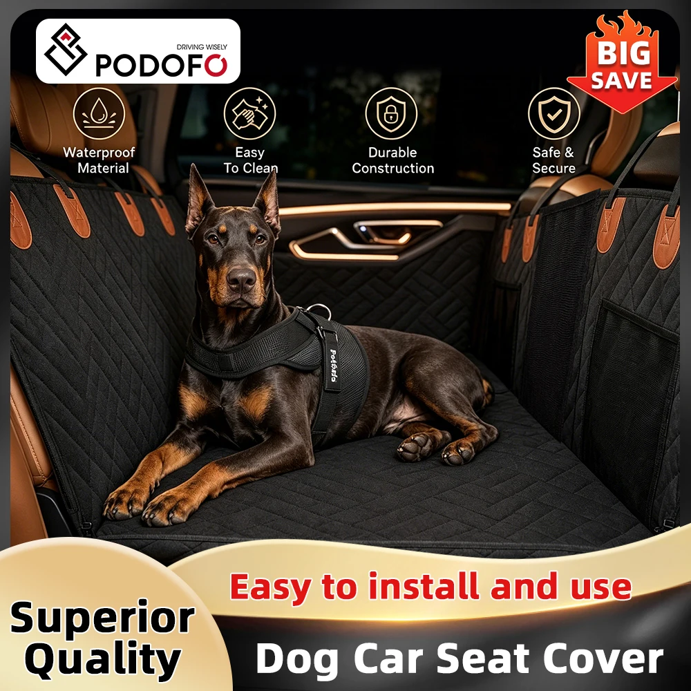 Podofo: coprisedile portatile per auto, estensore per il sedile posteriore, ideale per cani, impermeabile, amaca per animali domestici, letto pieghevole per cani, adatto per auto, SUV e piccoli