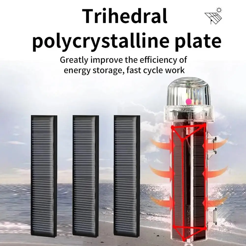 Solar Ocean Signal Light Navigation Signal Light Waterproof Flash LED Night Warning Light Yacht and Fishing Boat Accessories