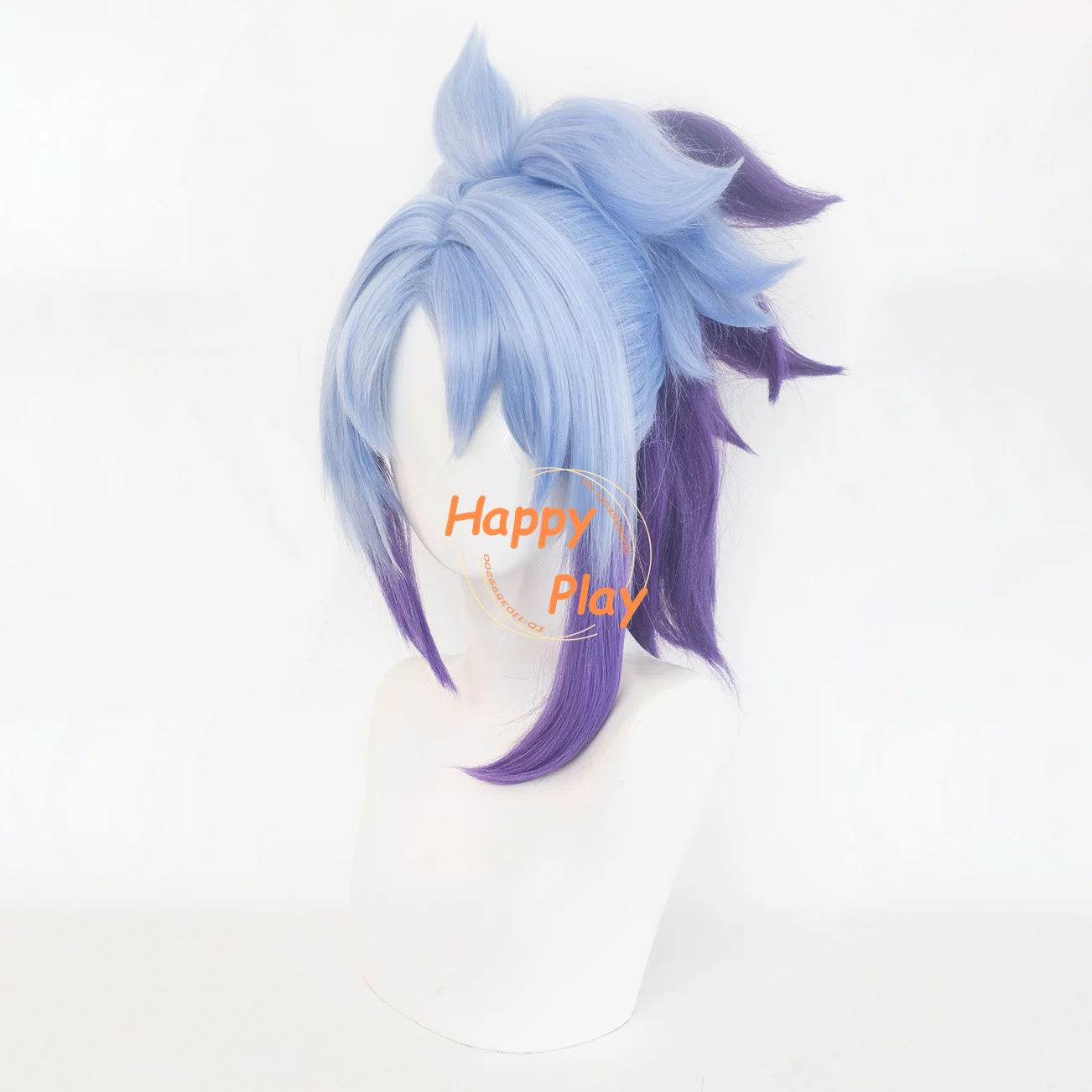 Star Guardian Akali Cosplay Wig 45cm Blue Purple Gradient Wigs Heat Resistant Synthetic Hair Akalii Cosplay Anime Wig + Wig Cap