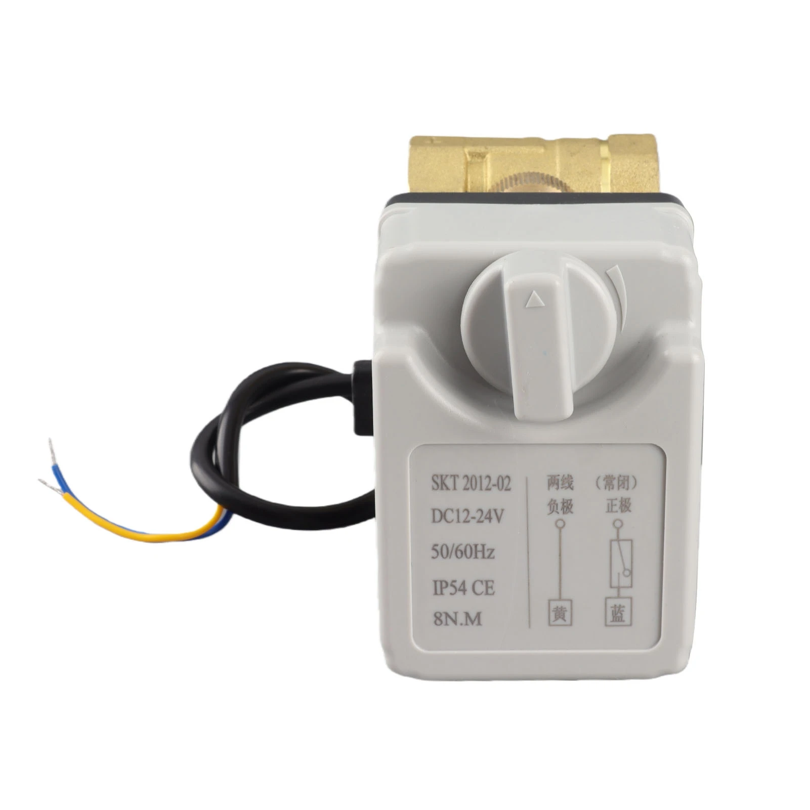 normally-closed-motorized-ball-valve-ip54-brass-body-abs-shell-2-way-electrical-ball-valve-dc12‑24v-dn20-3-4in
