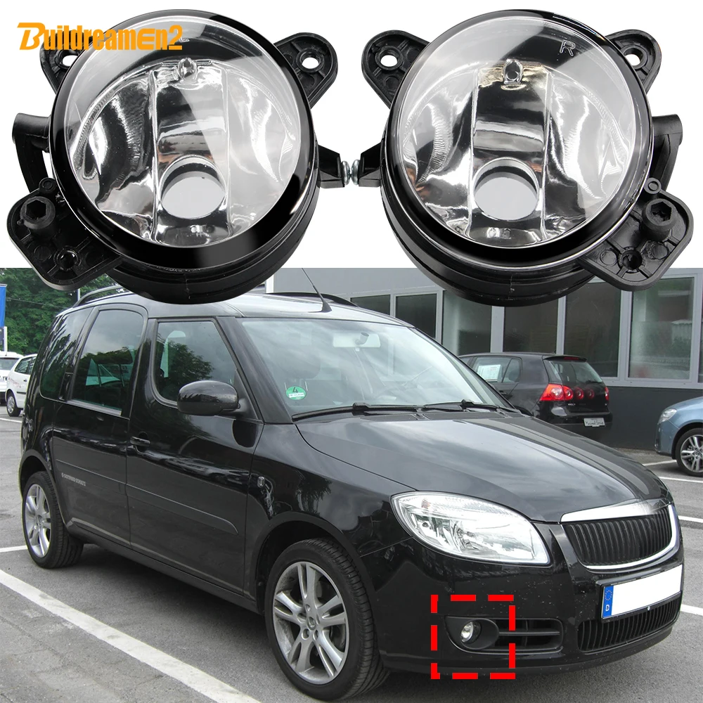 

1 пара автомобильных противотуманных фар Canbus в сборе, абажур + светодиодная лампа 9006 HB4 для Skoda Roomster 5J 2006 2007 2008 2009 2010