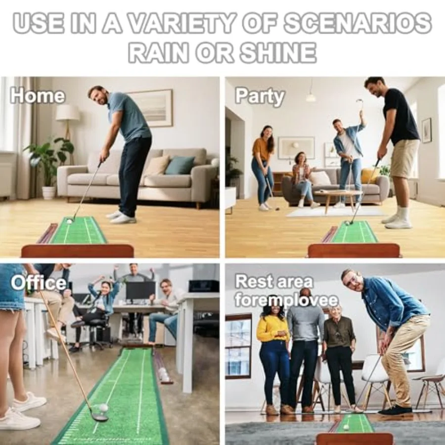 Indoor Putting Green con palla Ritorno Attrezzatura per allenamento pratica golf Tappetino per Home Office 2025 Compatto e portatile De