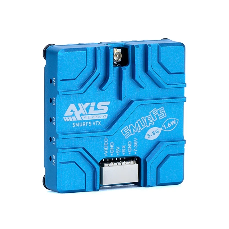 

1pcs/SMURFS VTX 5.8G 1.6W Analog Image Transmission 25/100/2501800/1600mW 7V-36V OSD Control 20x20mm for RC FPV Drone