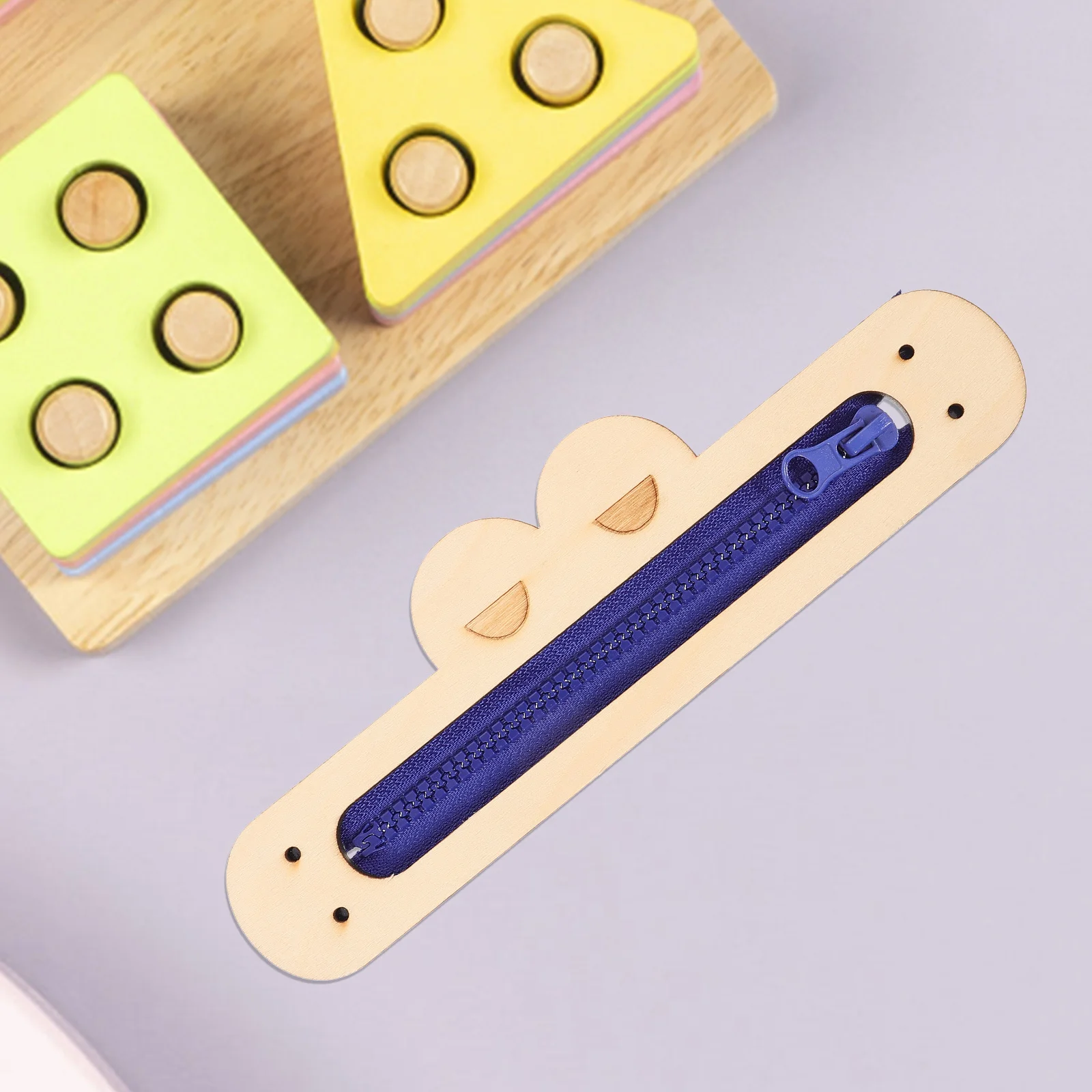 Wooden Busy Board Cartoon Frog Zipper Interactive Educational Activity Board Enhancing Parent-Child Bond Busy Boards