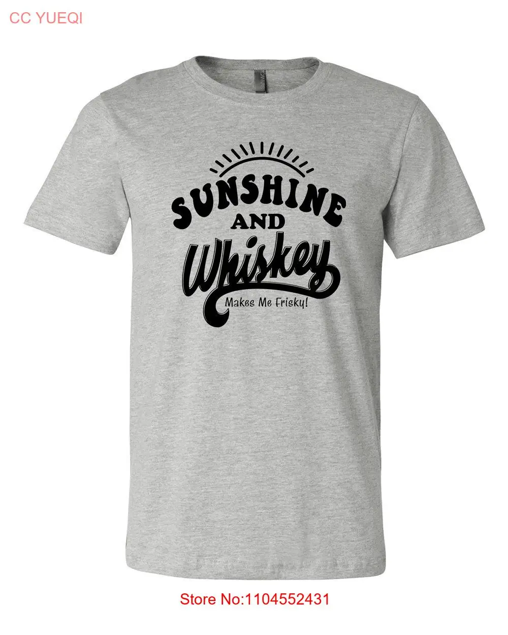 تي شيرت Sunshine and Whisky تجعلني فريسكي للجنسين بأكمام طويلة أو قصيرة