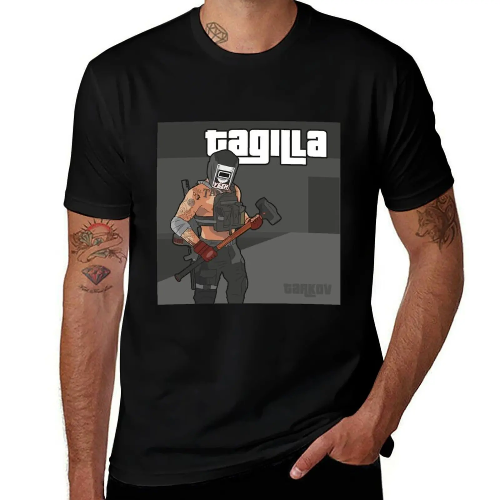 

Tagilla - Escape From Tarkov - GTA Style T-Shirt t shirts for man slim fit funny t shirts dark humor T-Shirt