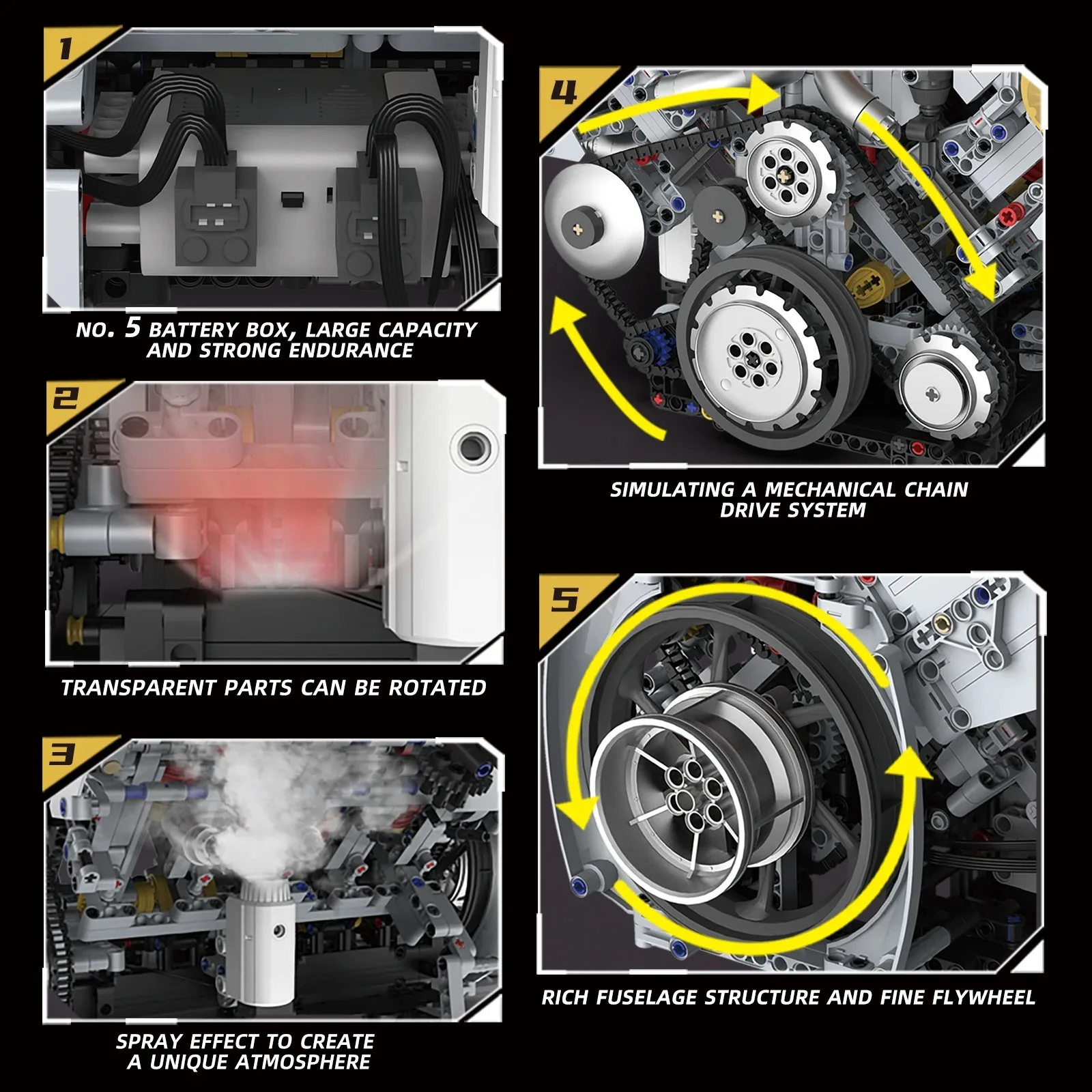 K96204 3168 pièces Simulation V8 moteur modèle blocs de Construction Kit avec lumière LED et APP Programmable contrôle briques Construction jouets