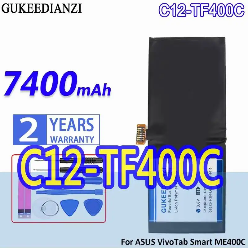 

Tablet Battery C12-TF400C 7400mAh High Capacity Fast Charging For Asus Vivotab TF400C ME400C 1ICP4 83 103-2