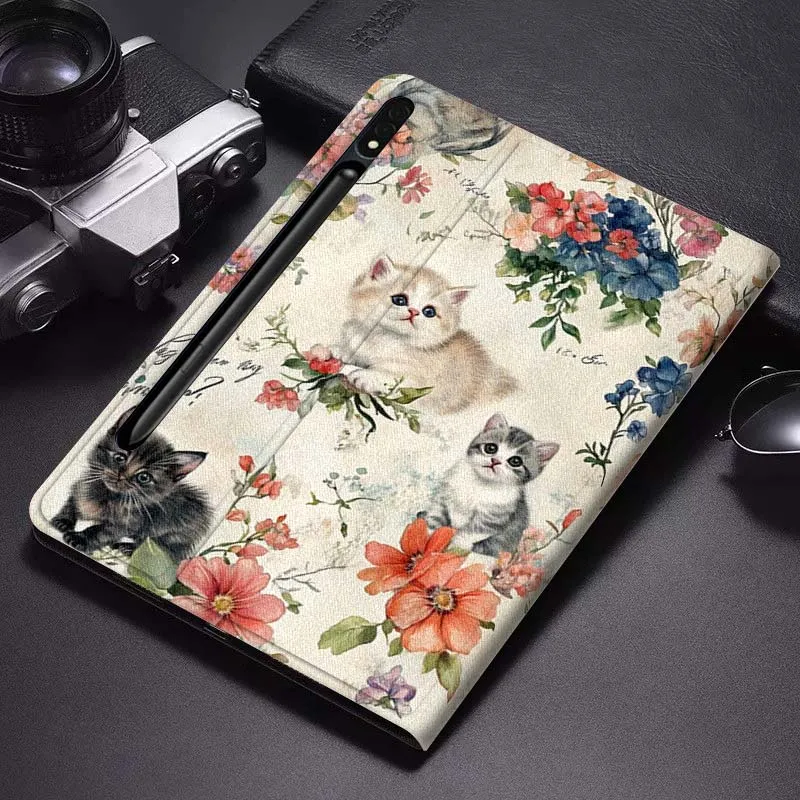 

Cartoon Cute Cat Anime Tablet Case For Samsung Galaxy Tab S7 S8 S9 S10 FE Plus Lite 11 12.4 13.1 Inch