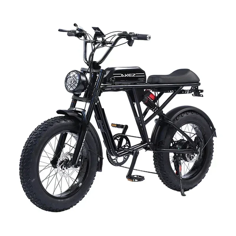 Retro Ebike 1500W 48V 26AH Dual Battery 20*4inch Fat Tire Electric Bike Mountain Hydraulic Oil Brake Electric Bicycle Motorcycle