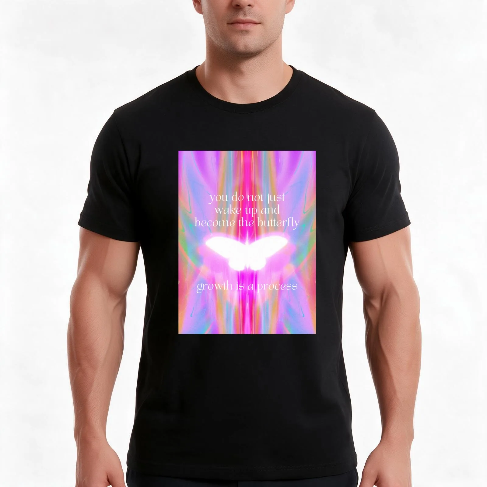 growth is a process T-Shirt, Summer Casual Cotton Tee, Oversized Streetwear Tops, Vintage Graphic Print, Loose Fit Short Sleeve
