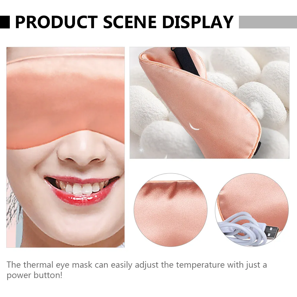 

USB-маска для глаз с подогревом, электрический теплый паровой компресс для сна, комфортная повязка для глаз, расслабляющая терапия