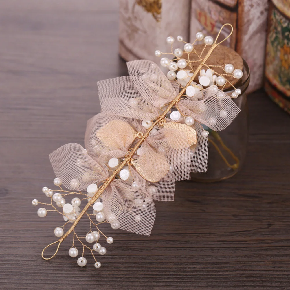 

Brown Hair Band Elegant Bridal Headpiece Wedding Bridesmaid Prom Party Hair Accessories Lightweight Headdress Braiding Tool