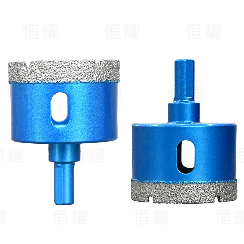 9Pcs Brazed Dry Drill Diamond Hole Saw Kit Aluminum Case for Tile Marble