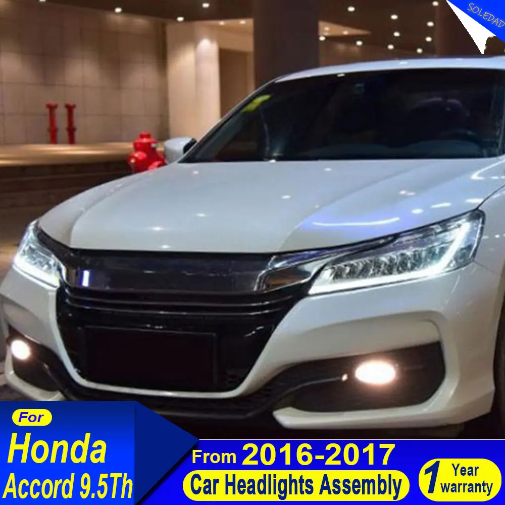 for Honda Accord 9.5 generation 2016 2017 for Accord headlights LED DRL lens double light with headlights Plug and play