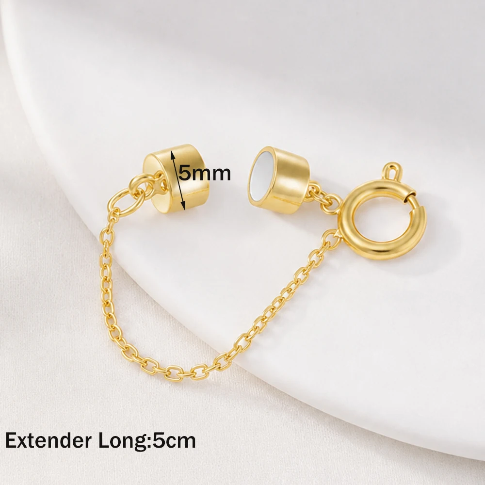 5 Stück magnetische Armbandverschlüsse und -schließen mit Sicherheitskette, nie fallende Armbandverlängerung, magnetische DIY-Schmuckverschlüsse – Detail 2
