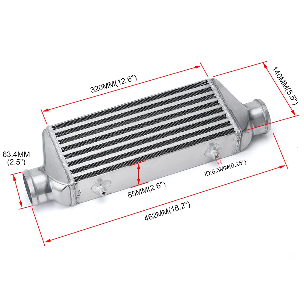 LZONE - 320*140*65mm Universal Turbo Intercooler bar&plate OD=2.5