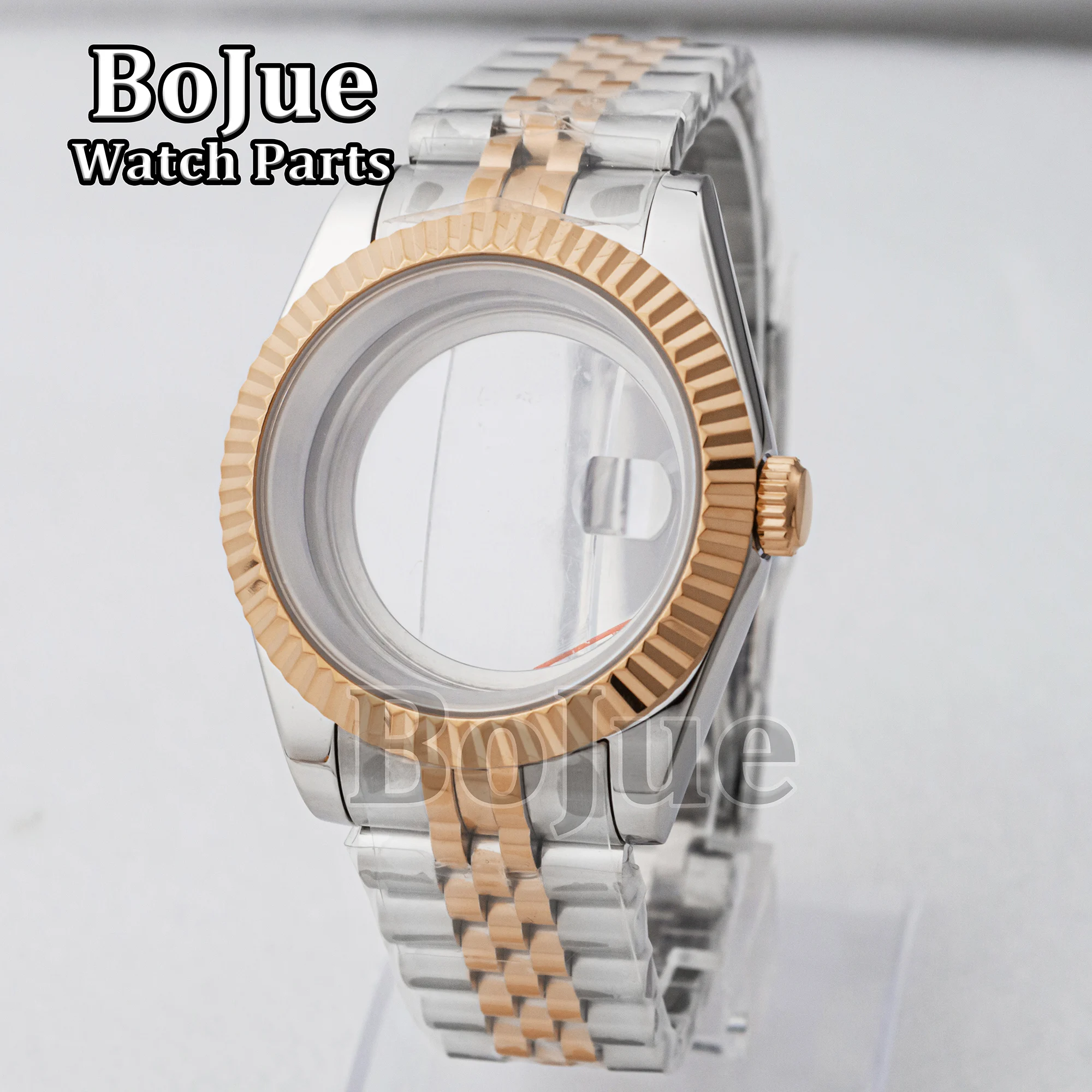 

36/39mm NH35 Watch Case Rose Gold Sapphire Crystal Jubilee Oyster Strap For Nh35 Nh36 Movement 28.5mm Dial SKX Watch Mod Parts