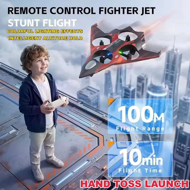 RC Foam Airplane Glider 2.4G With LED Lights 3D Rolling Remote Control Airplane Foam Plane Toys Foam Airplane Glider Flying Gift