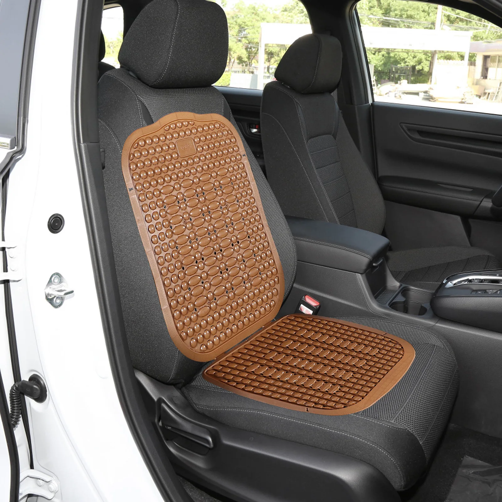 

1pcs Summer Cool Pad Car Seat Cushion Coffee Brown Cooling Office Van Bus Truck Protector Waterproof Easy Clean Ventilated