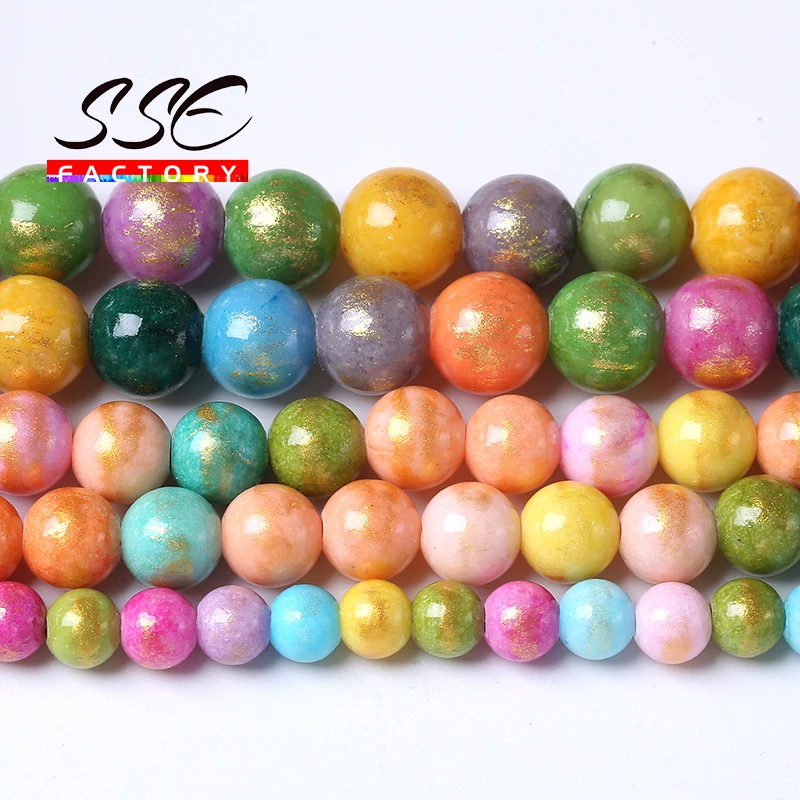 Mix Color Lapis Lazuli Jades Stone Beads for Jewelry Making Round Loose Beads Diy Bracelets Necklaces Accessories 4 6 8 10mm 15