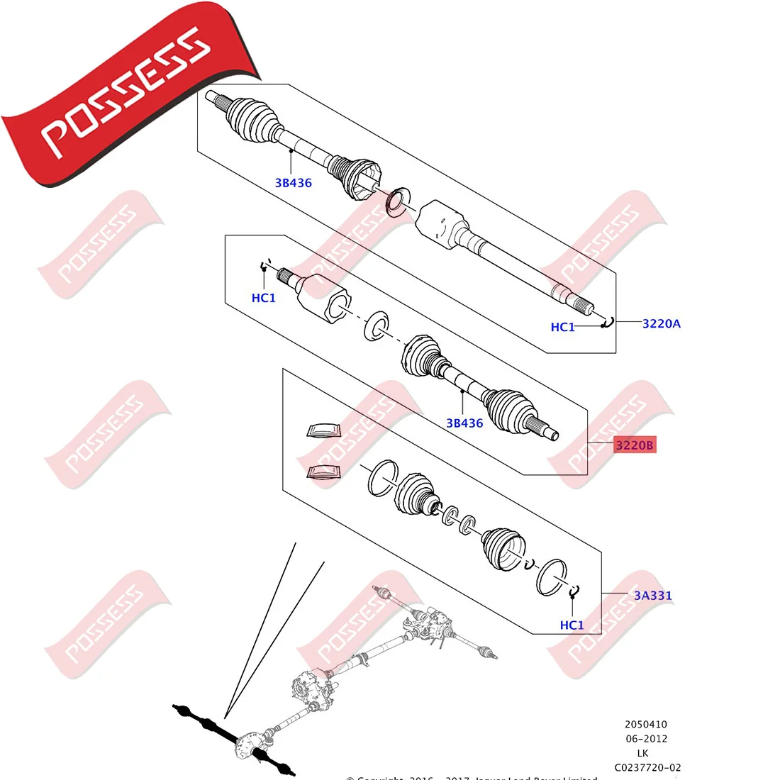 Front Axle Drive Shaft Assembly With Constant Velocity Universal Joint For Land Rover Range Rover Discovery 5 L405 L494 L462