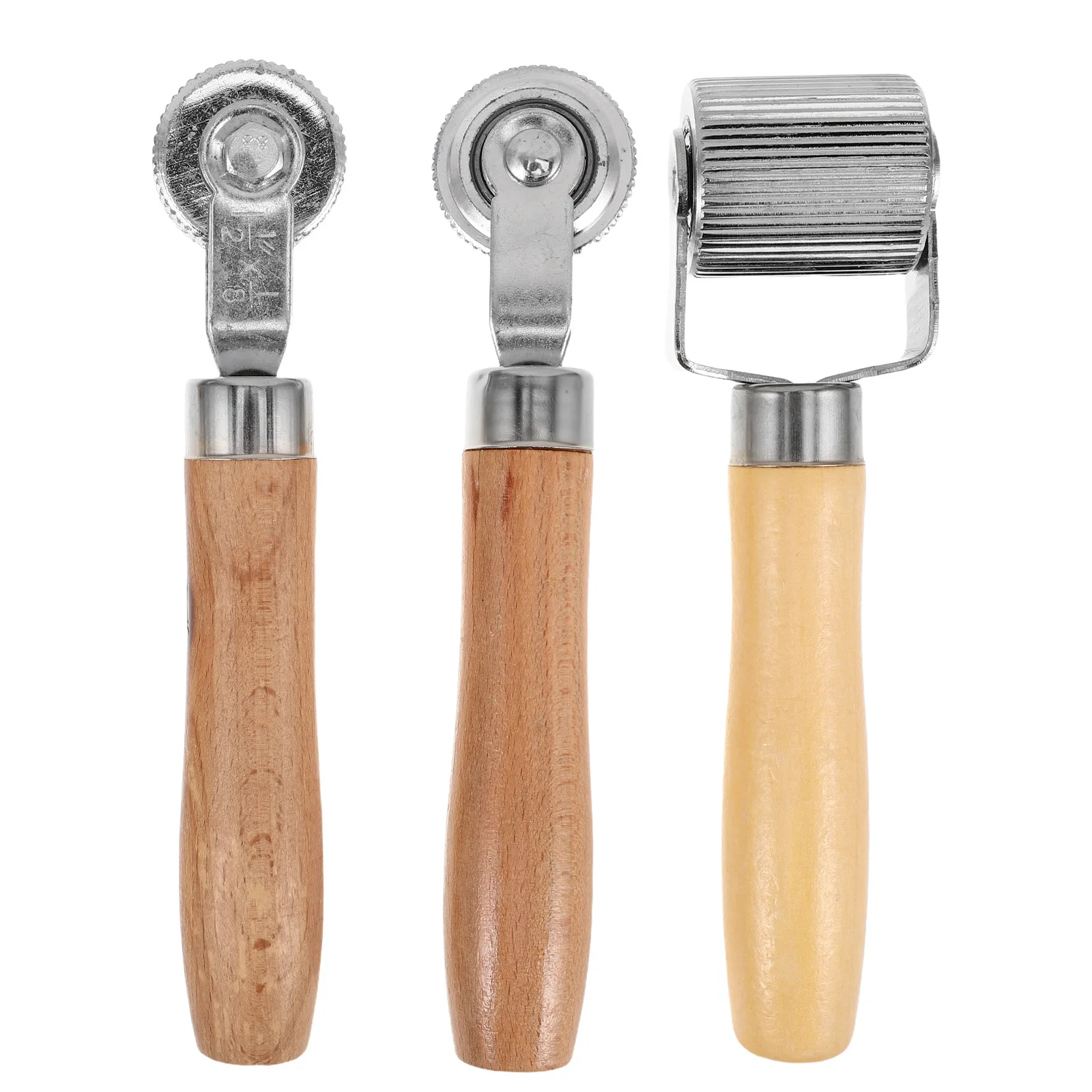 

3Pcs Car Tire Repair Roller Wooden Handle Metal Soundproofing Noise Reduction Installation Automotive Roller Wheel