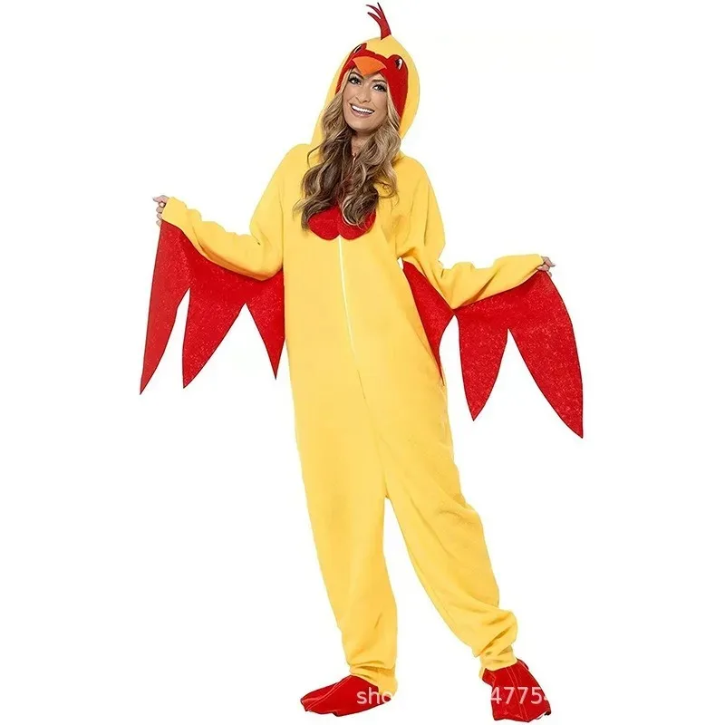 Halloween Rooster Costume Men Women Funny Animal Cosplay Outfit Chicken Adult Suit Comedy Stage Performance Bird Role Play Party view 2