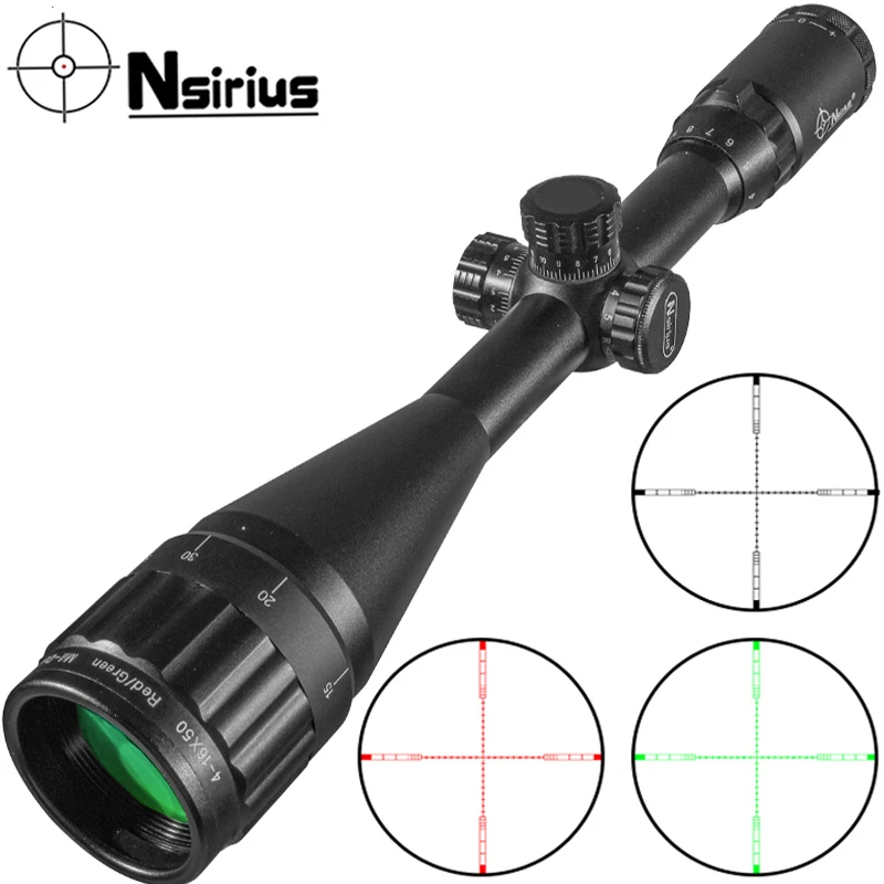 

NSIRIUS 4-16X50 AOE Red & Green Lighting Mil Dot Rifle Scope Hunting Scope Air Rifle Scope Outdoor