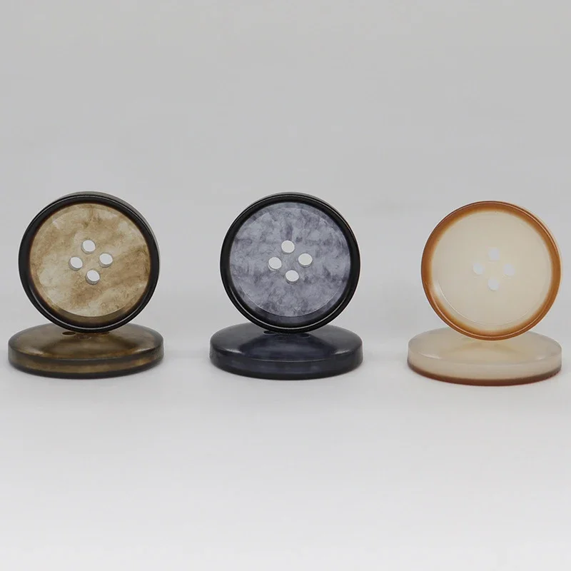 10Pcs/Set Transparent Resin Pattern Buttons 4 Holes Button for Clothing Sweater Coat Vintage Decorations DIY Sewing Accessories