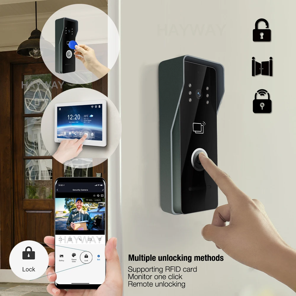 10 inch video  intercom 1080P doorbell for home TUYA app Wireless Wifi Video Doorphone System unlocking, etc