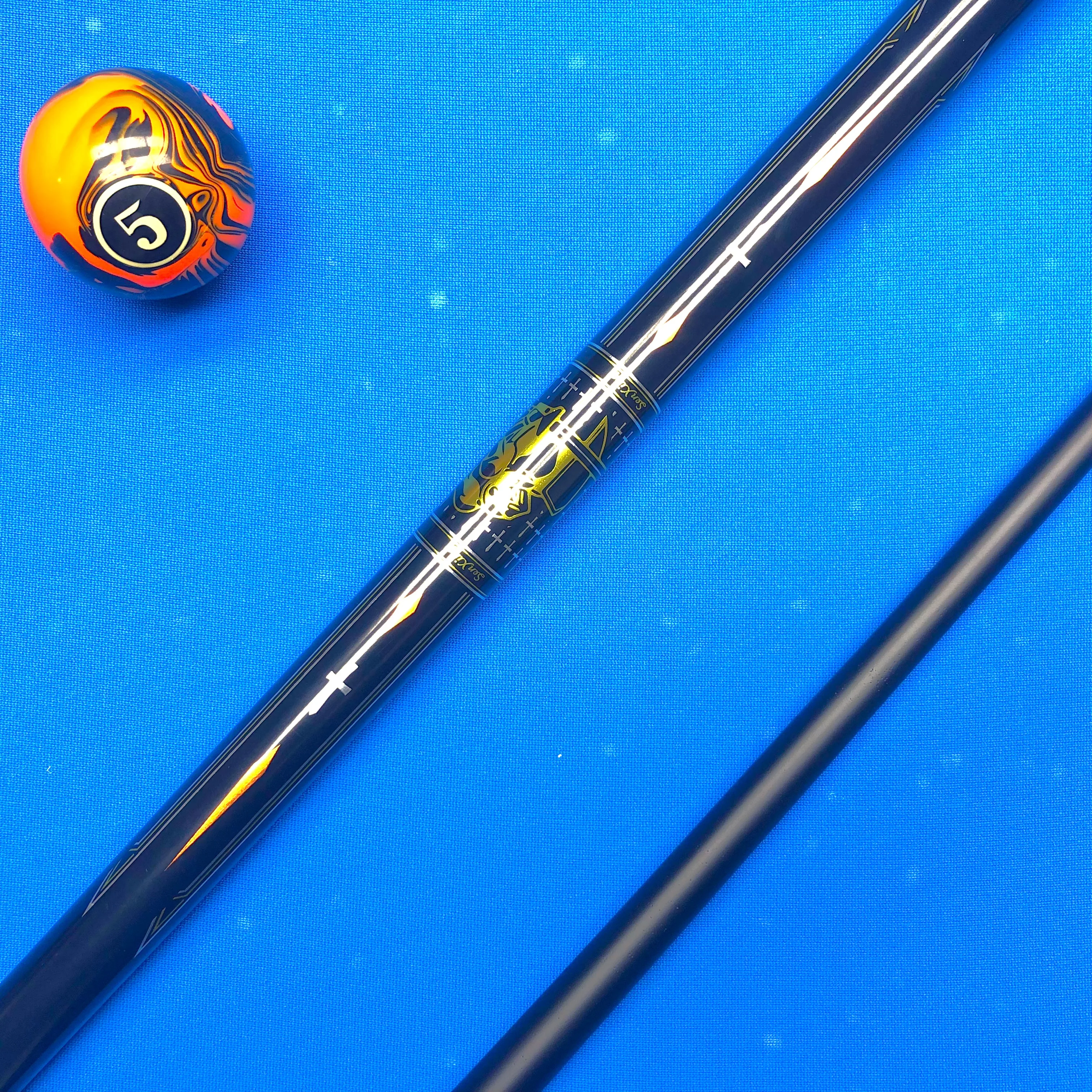 Fiberglass Pool Cue 58 Inch 2-Piece with Stainless Joint Rainbow Tip for Spin Control Anti-Warp Leakproof for All Skill Levels