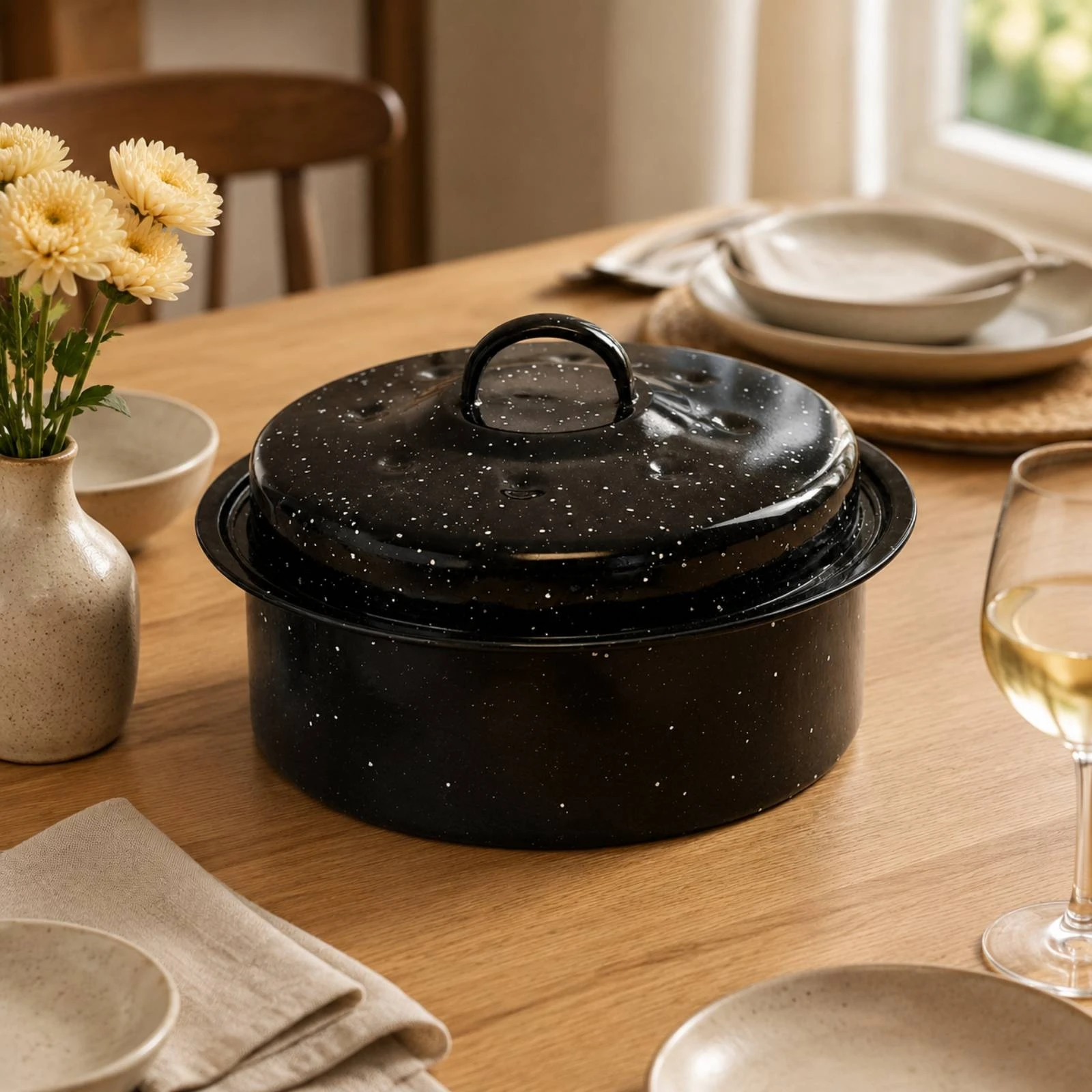 Speckled Enamel Cast Iron Roaster 4