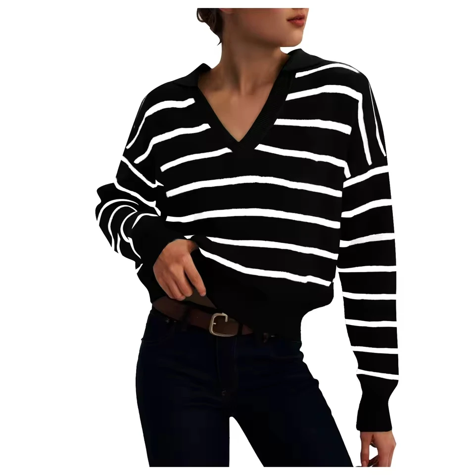 Women Casual Leopard Print Knitted Pullover Sweaters Long Sleeve Crew Neck Cute Hearts Knitted Korean Sweet Chic Women Sweaters