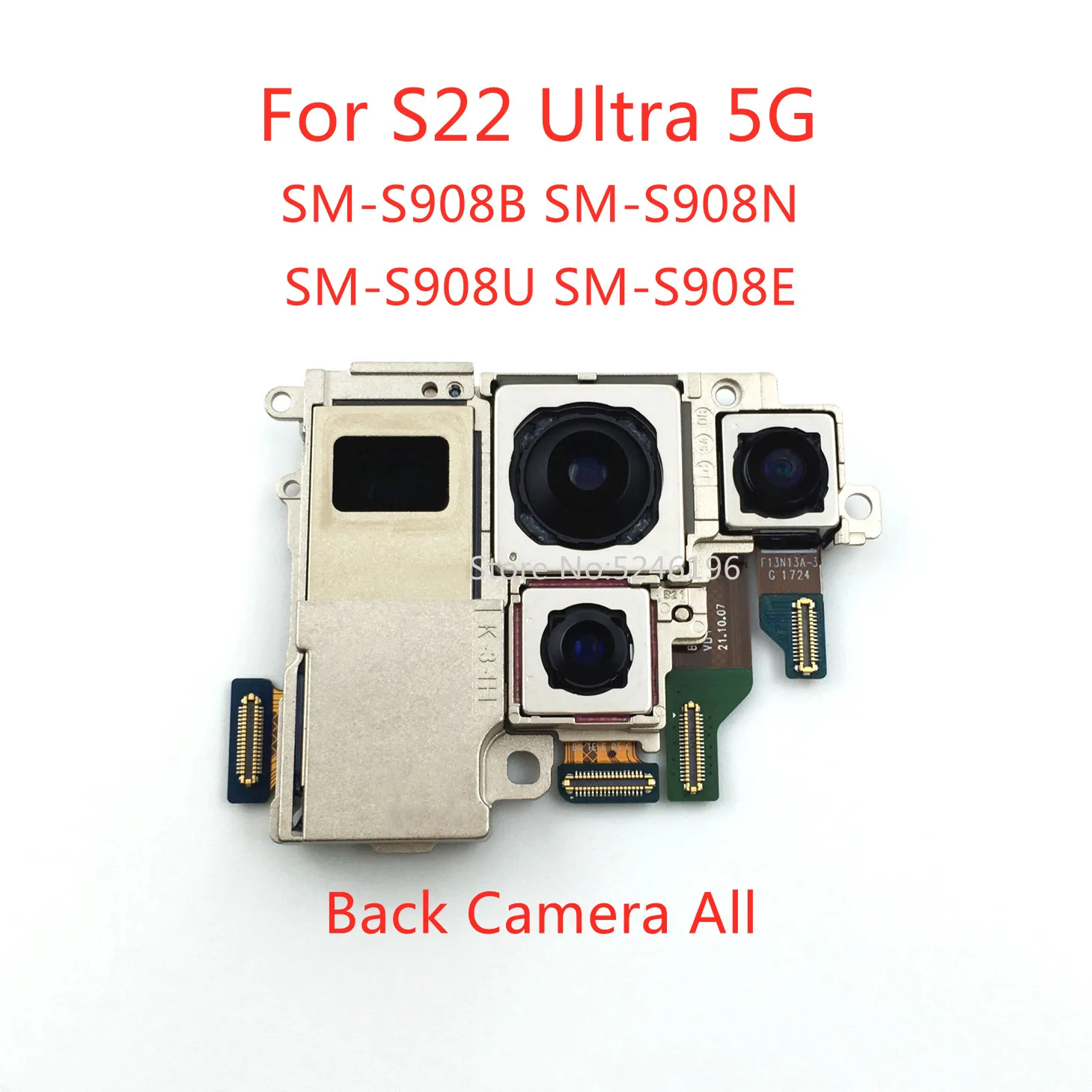 1pcs Back big Main Rear Camera front camera Module For Samsung Galaxy S22 Ultra 5G S908B S908N S21Ultra 5G S908U S908E Replace