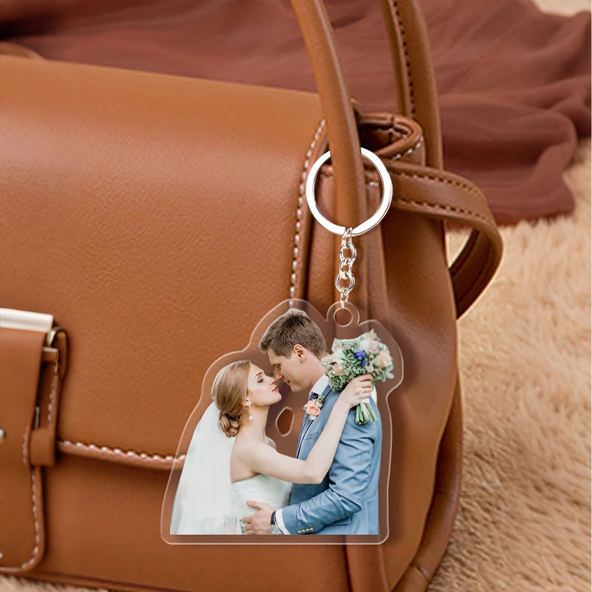 Custom Color Photo Acrylic Keychain, Keep Your Favorite Photos By Your Side. image 4