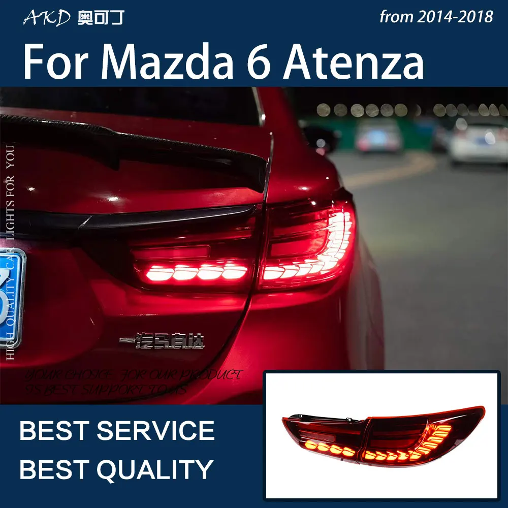 Car Lights for Mazda 6 2013-2018 Atenza Mazda6 LED Auto Taillight Assembly Upgrade Dragon Scale Design Dynamic Lamp Accessories