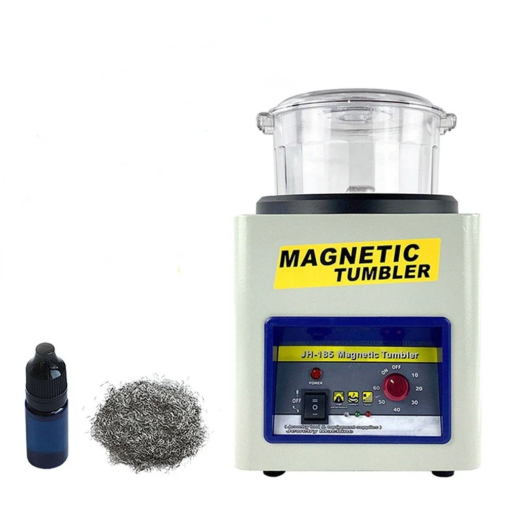 JH-185 magnetic polishing machine automatic positive and negative rotation is used for deburring jewelry polishing