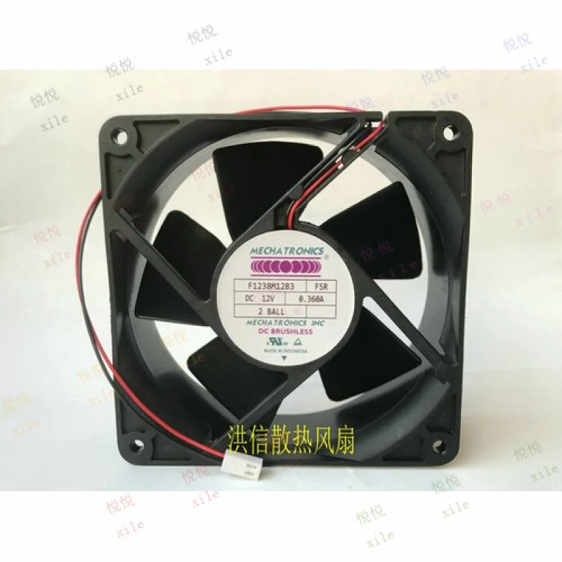 

L + 1 шт. для MECHATRONICS 12038 F1238M12B3 DC12V 0,360A 12 см охлаждающий вентилятор 2pin
