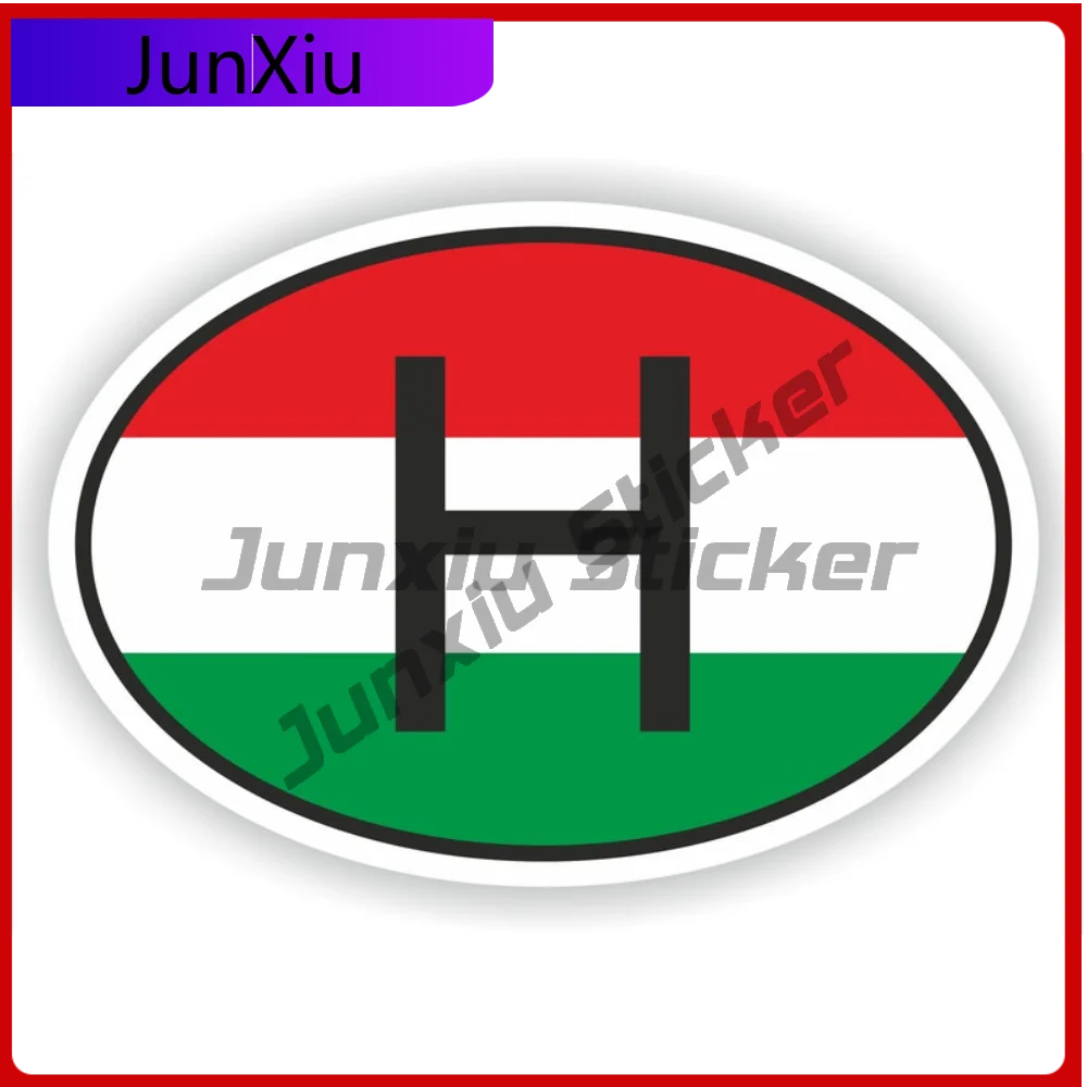 HUNGARY Country Code Oval Sticker with Long Lasting Vehicle Sticker For Fridge Window Weatherproof Decoration Auto Accessories