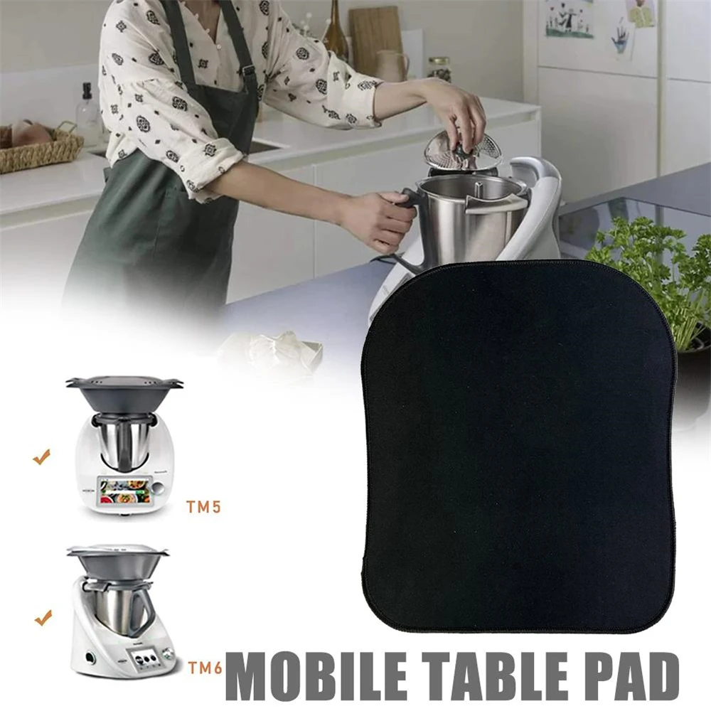 Thermomix Tm5 TM6 Slide Pad Strong Adhesion Anti-fouling Mat No Layering No Glue Black Mobile Table Mat Kitchen Tools