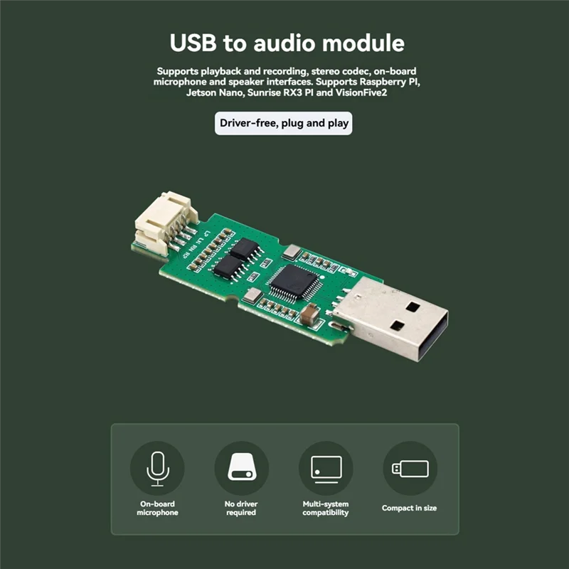 M16K-USB To AUDIO Audio Module+ Speaker For Raspberry Pi For Jetson Nano Driver-Free Plug-And-Play For Playback And Recording