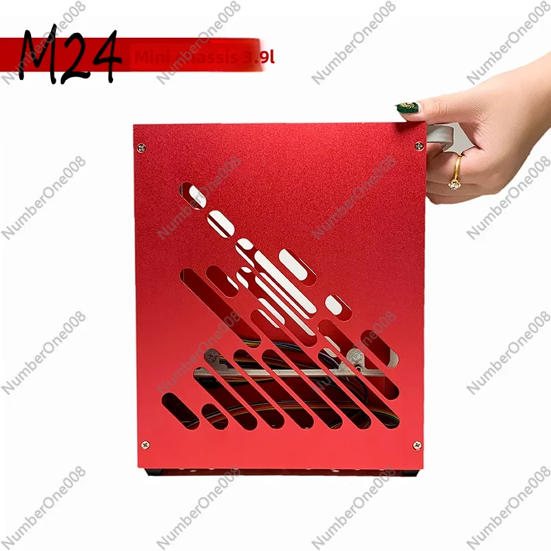 

M24ITX Мини-портативное полностью алюминиевое боковое прозрачное портативное шасси формата А4, маленькое 1Uflex Power с одним дисплеем K39