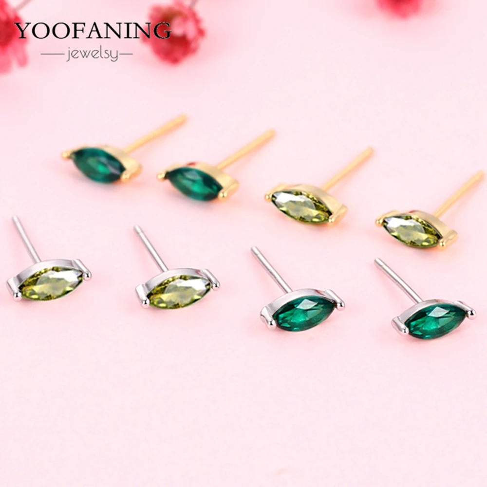 925 Sterling Silver Ear Needle Small Fresh High Grade Earrings Green Zircon Green Series Classic Earrings for Women Jewelry Gift view 6